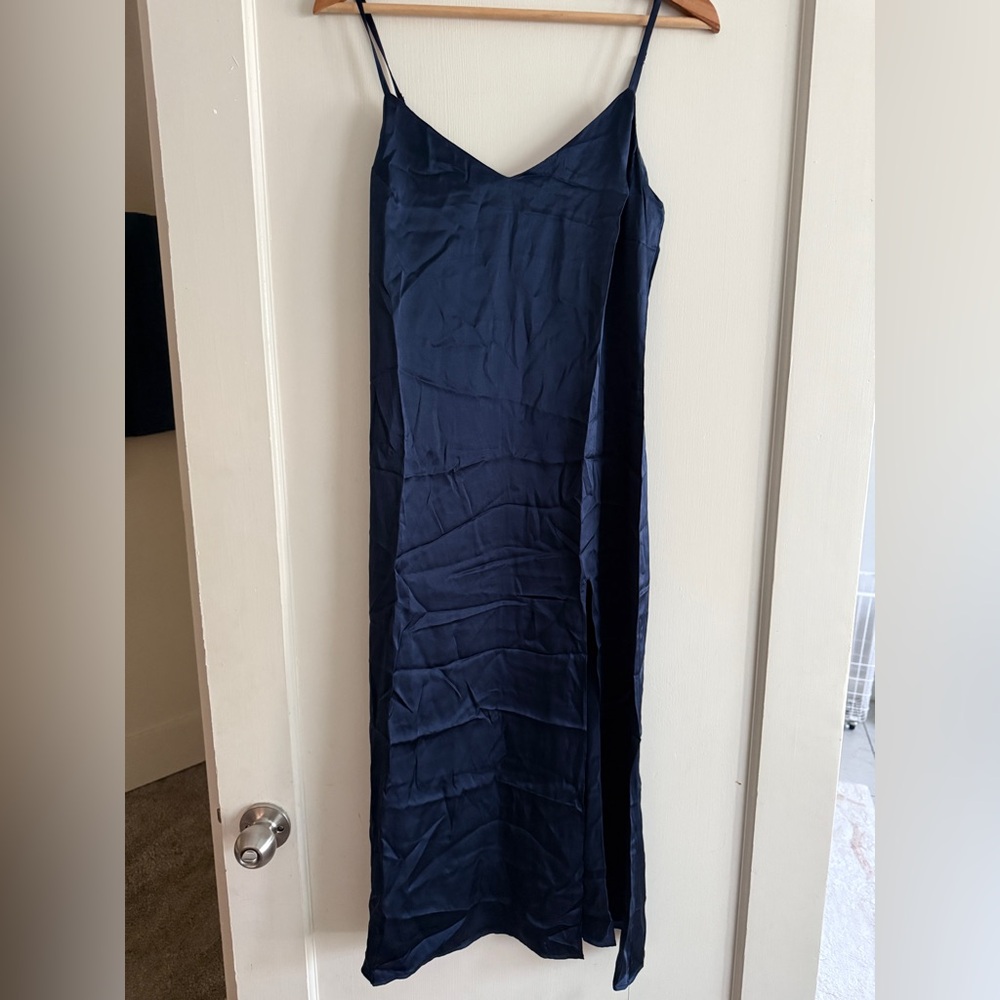 Reformation Navy Slip Midi Dress - Picture 3 of 6